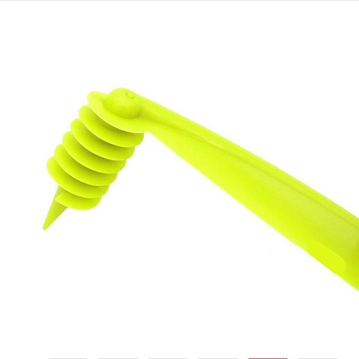 Plastic spiral cutter designed for making vegetable spirals with minimal effort.