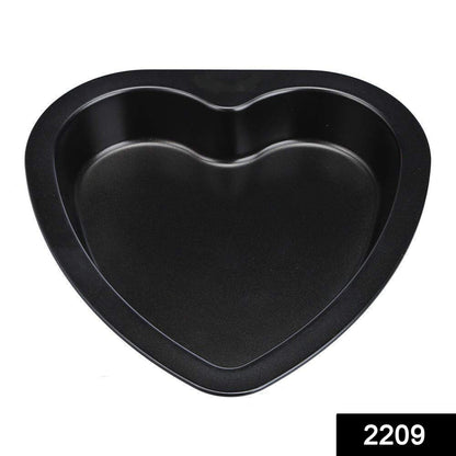 Durable steel heart-shaped cake baking tray.