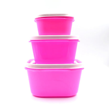 Multi-purpose containers, 3 pieces, for storing food and other items.