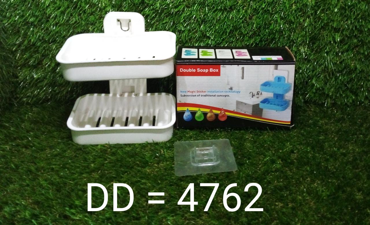 Plastic soap holder with a vacuum dispenser and double layer construction for durability