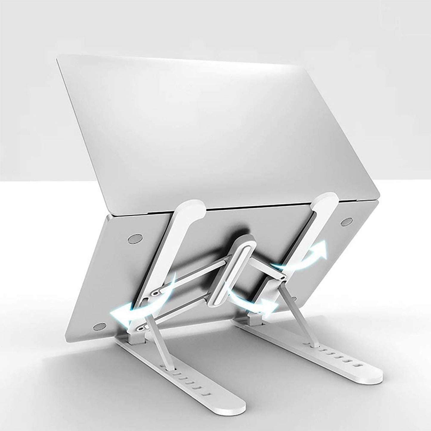 Height adjustable portable laptop stand with ergonomic design