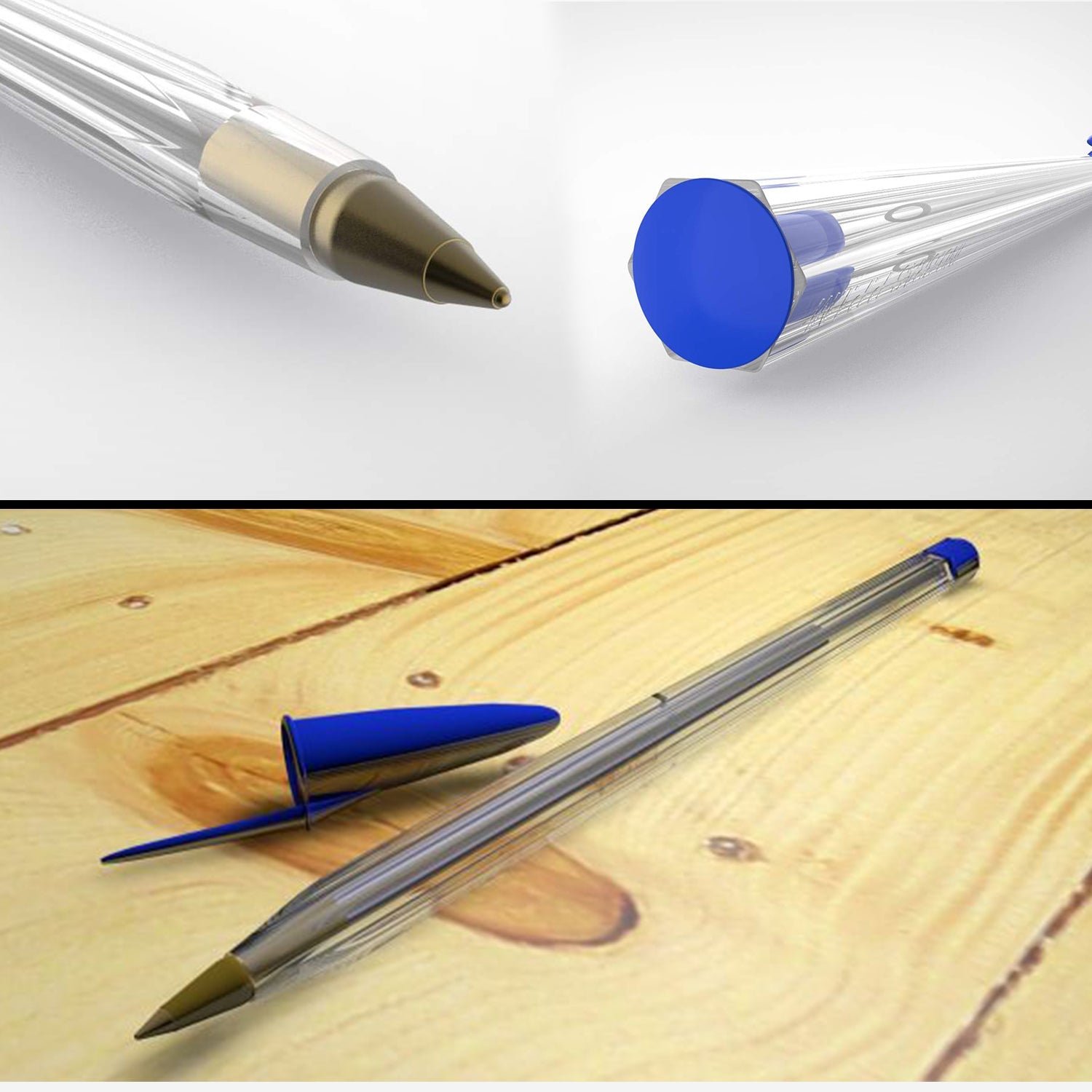 Detailed image of the ball pen, emphasizing its smooth writing capability and comfortable grip