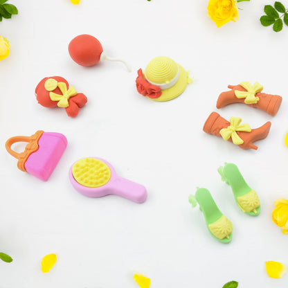 Fancy & Stylish Mini Erasers for Kids (9 Pc Set) - Fun Designs, Party Favors