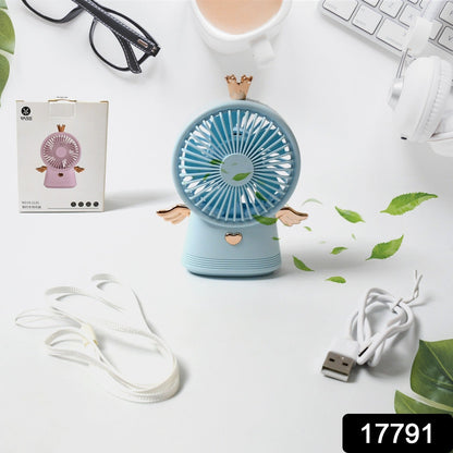 Cute Electric Mini Handheld Fan, Portable USB Rechargeable Mini Fan for Home, Office, Travel and Outdoor Use (1 Pc)