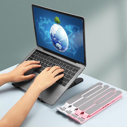 Portable laptop stand with height adjustment feature