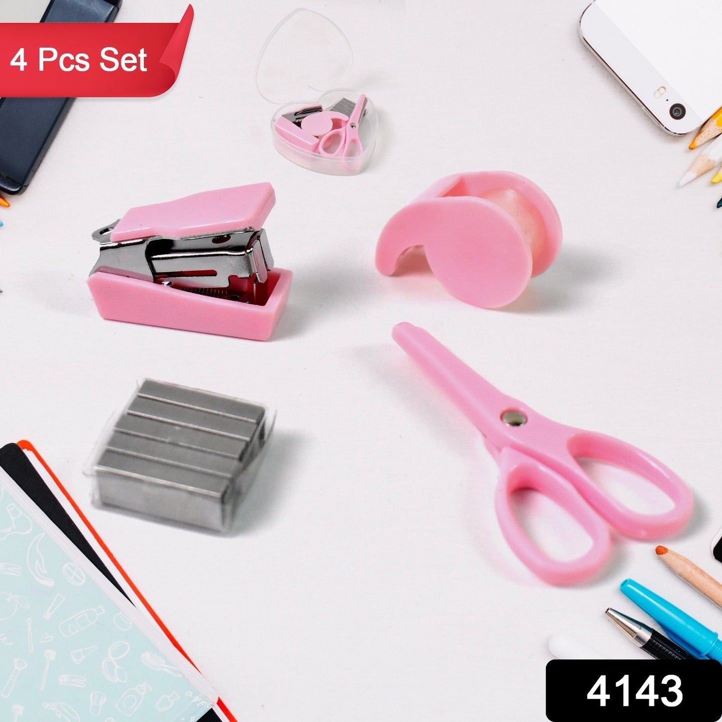 Mini Office Stationery Set (4 Pcs Set)