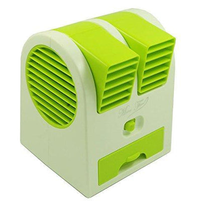 Bladeless mini air conditioner in sleek design.