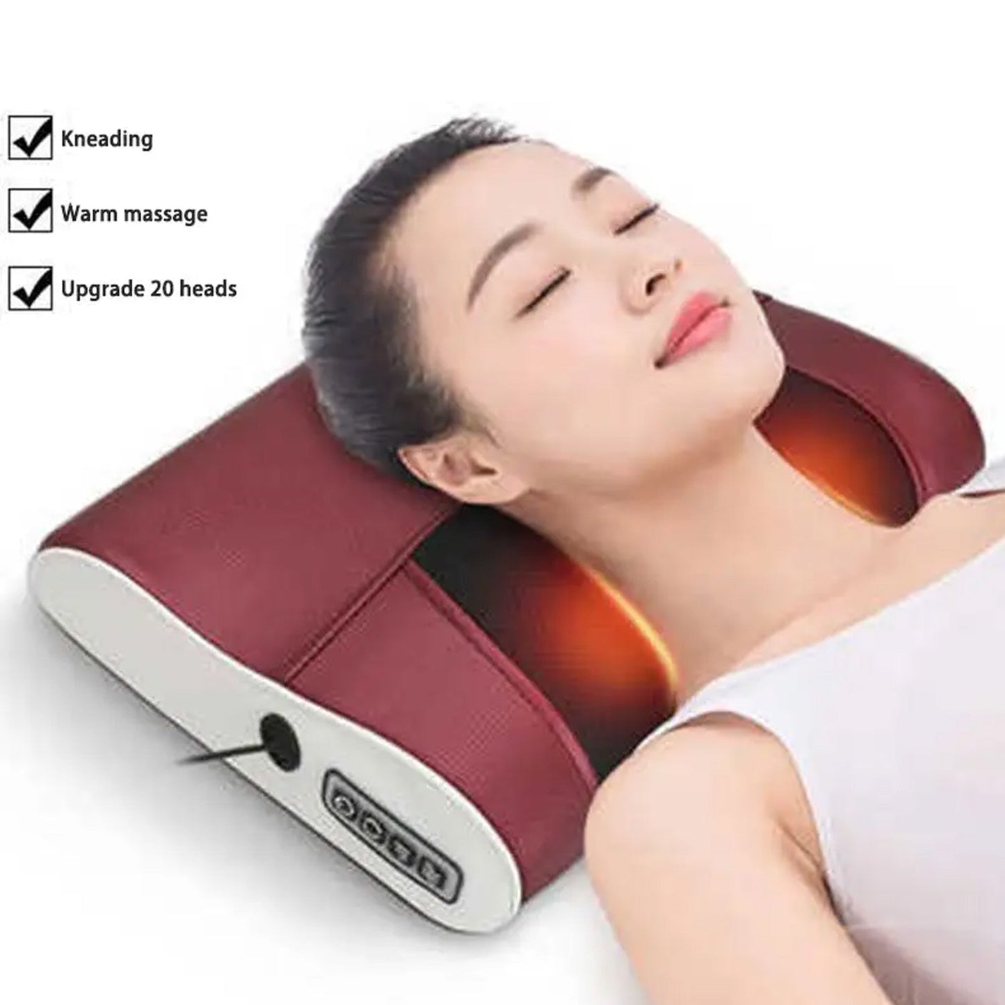 Heated massager for neck, shoulders, and legs.