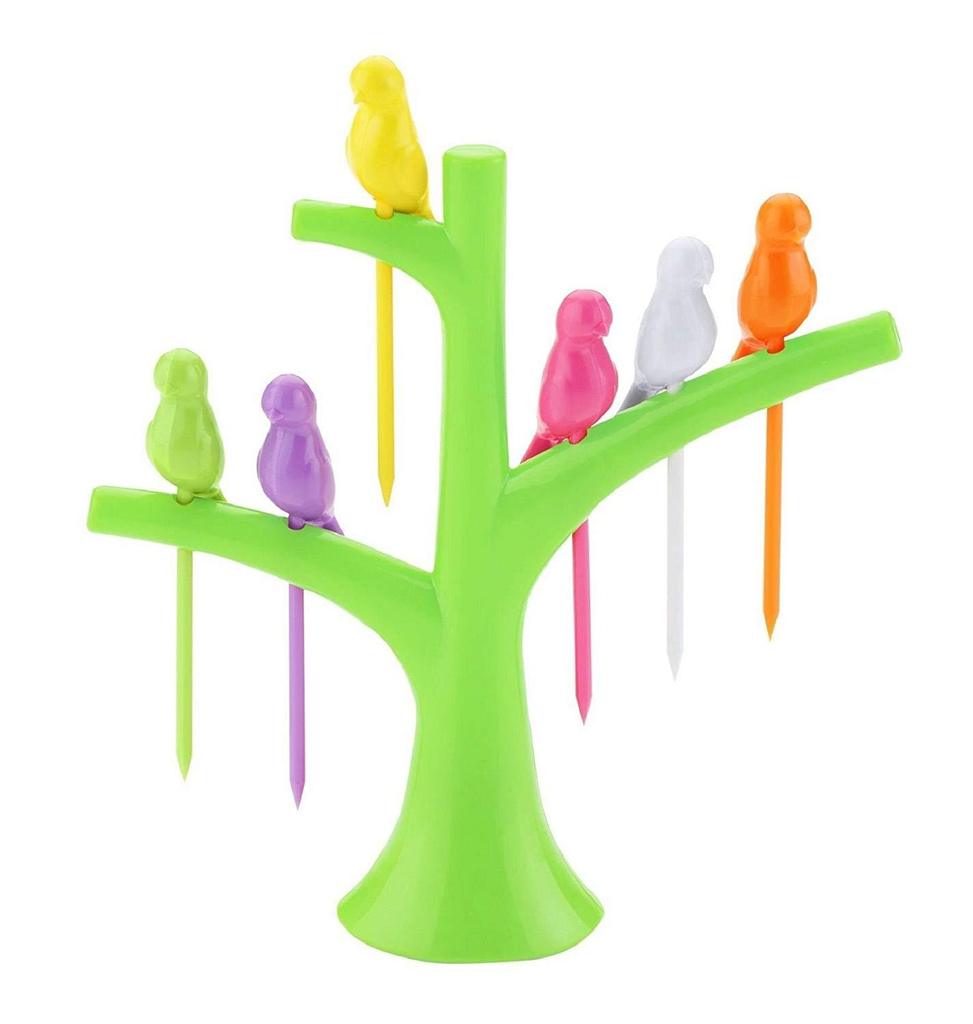 Bird fork for kids, colorful table decor