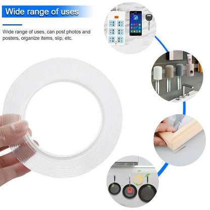 Transparent gel tape with strong adhesive for multiple applications