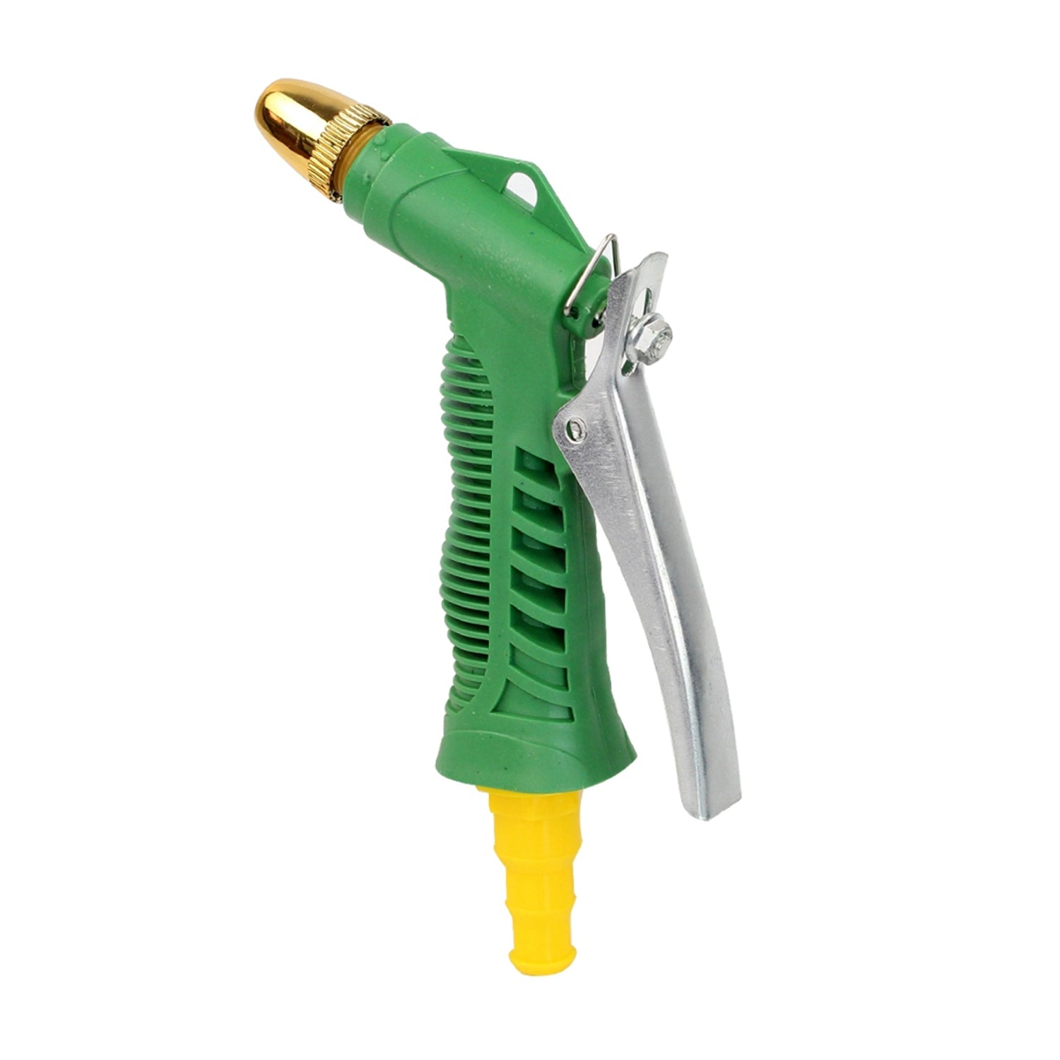 Durable hose nozzle with water lever spray.