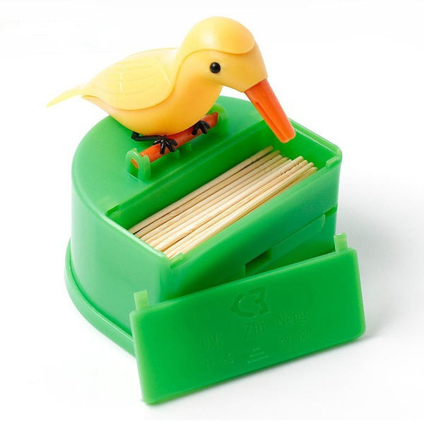 Portable automatic bird toothpick storage box