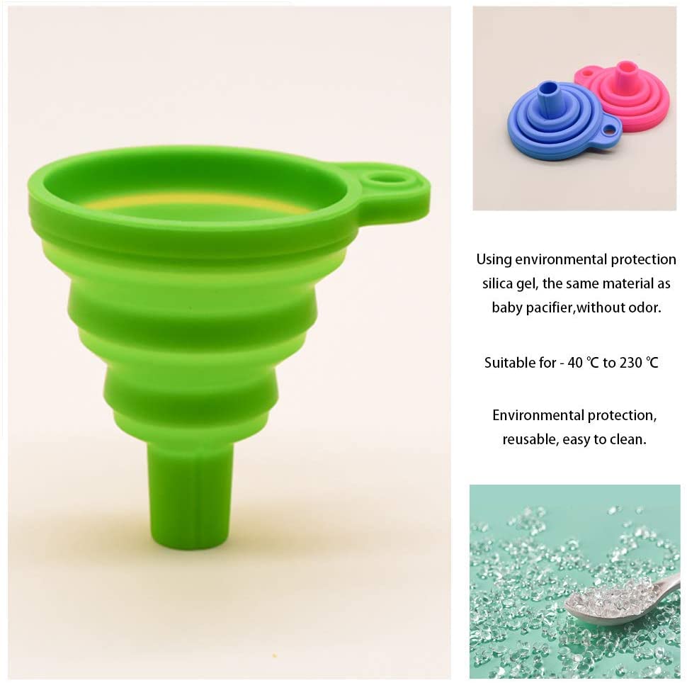 Kitchen funnel with flexible silicone and foldable design