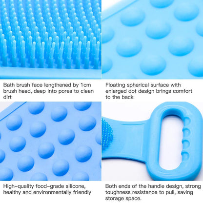 Silicone body scrubber for back and body, ideal for exfoliating skin.