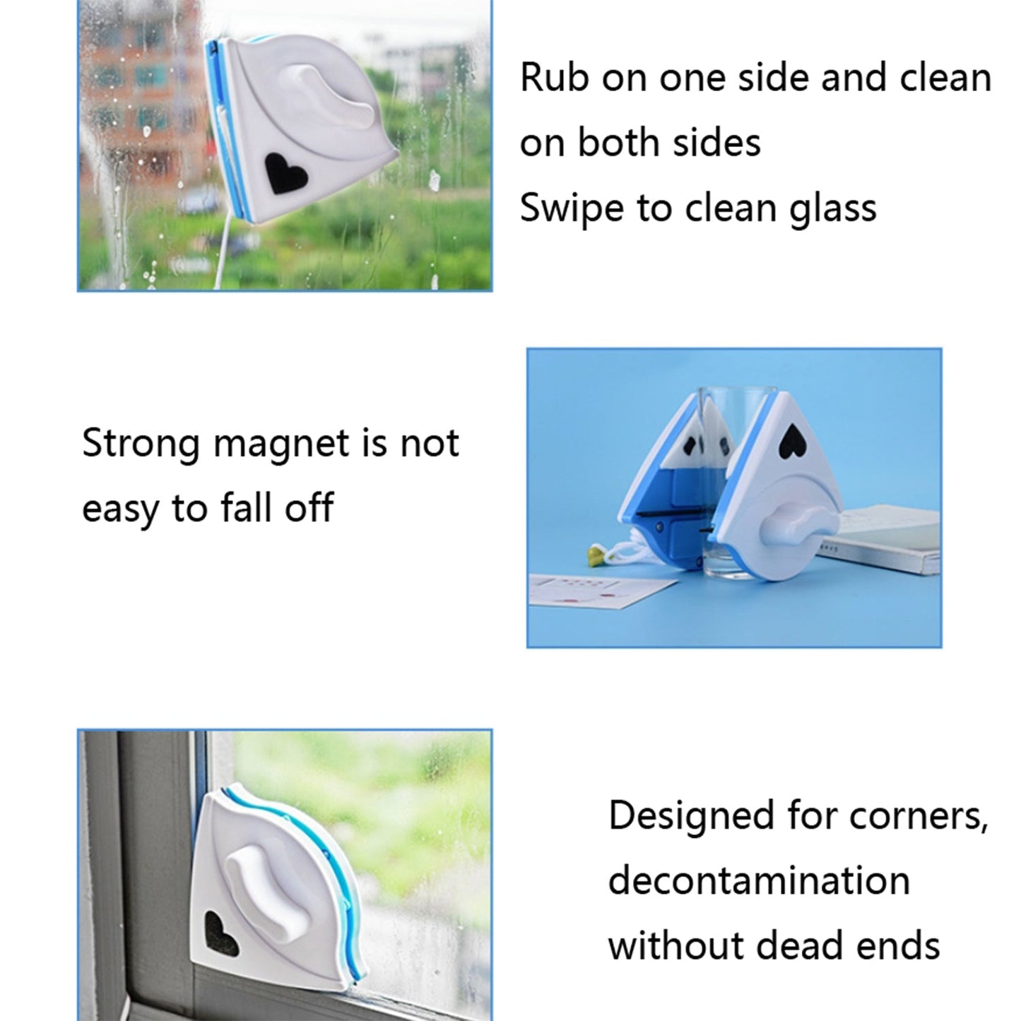 Window squeegee with magnetic feature.