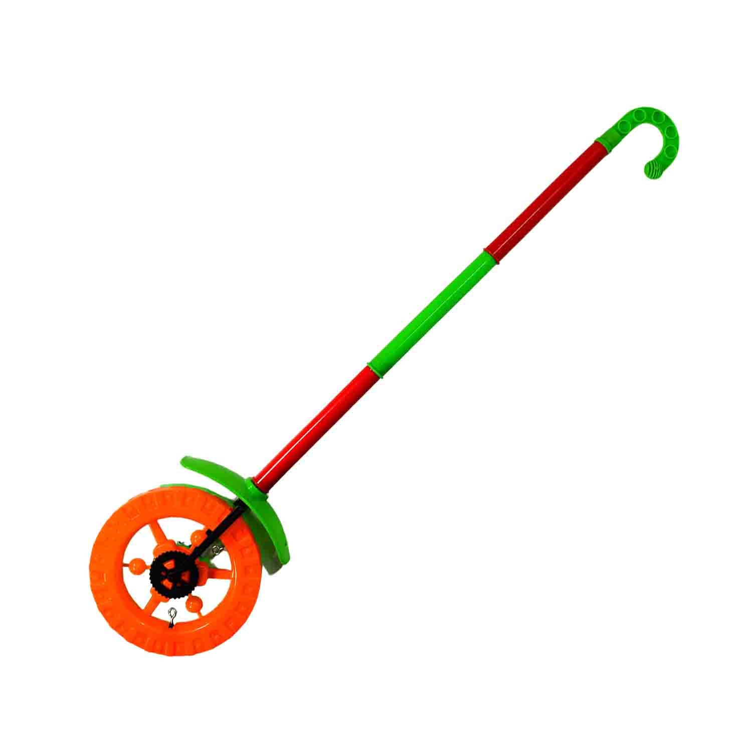 Colorful single wheel push toy with lights