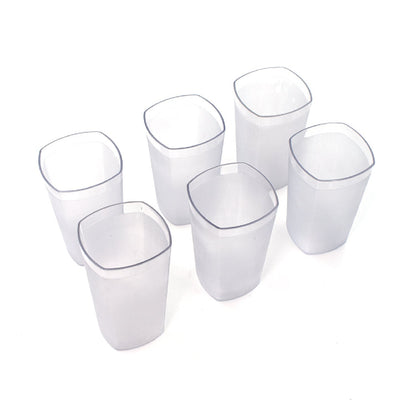 Set of 6 Ganesh Decent 350ml glasses, shown from various angles.