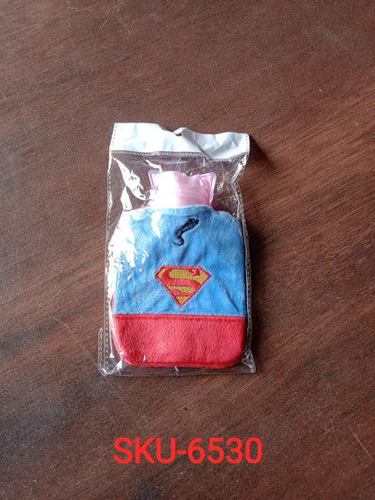 Superman Print Small Hot Water Bag with Cover for Pain Relief