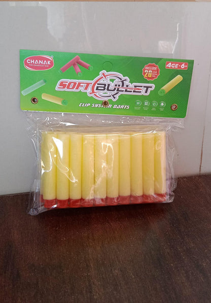 Refill Bullet Darts Soft Round Head Blasters Kids Toy for Gun (20 Pcs Set)