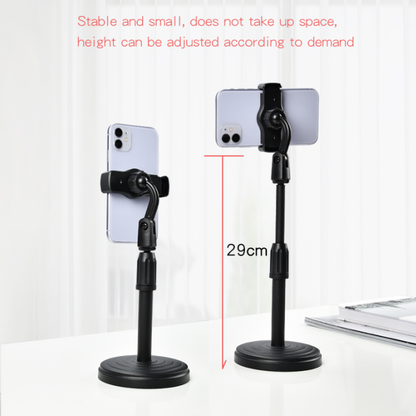 Desktop mobile phone holder, height adjustable, perfect for hands-free viewing on table tops.