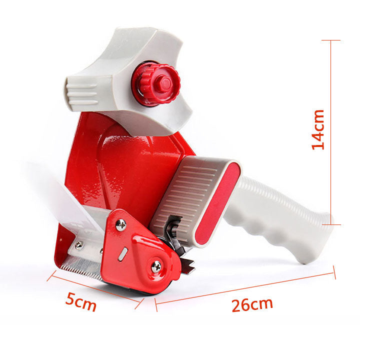 Tape dispenser with retractable blade and comfort grip