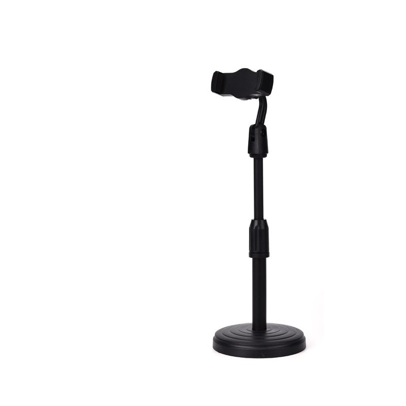 Height adjustable phone stand for desktops, ideal for hands-free usage on tables.