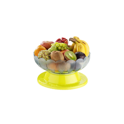 Plastic fruit and vegetable bowl with spinning function