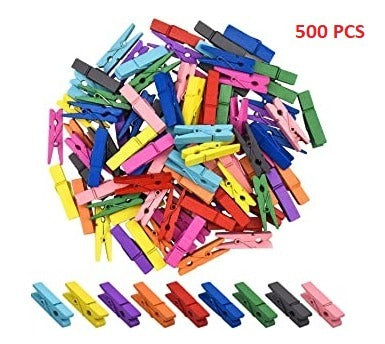 Wooden cloth clips, large and multipurpose, 500 pieces