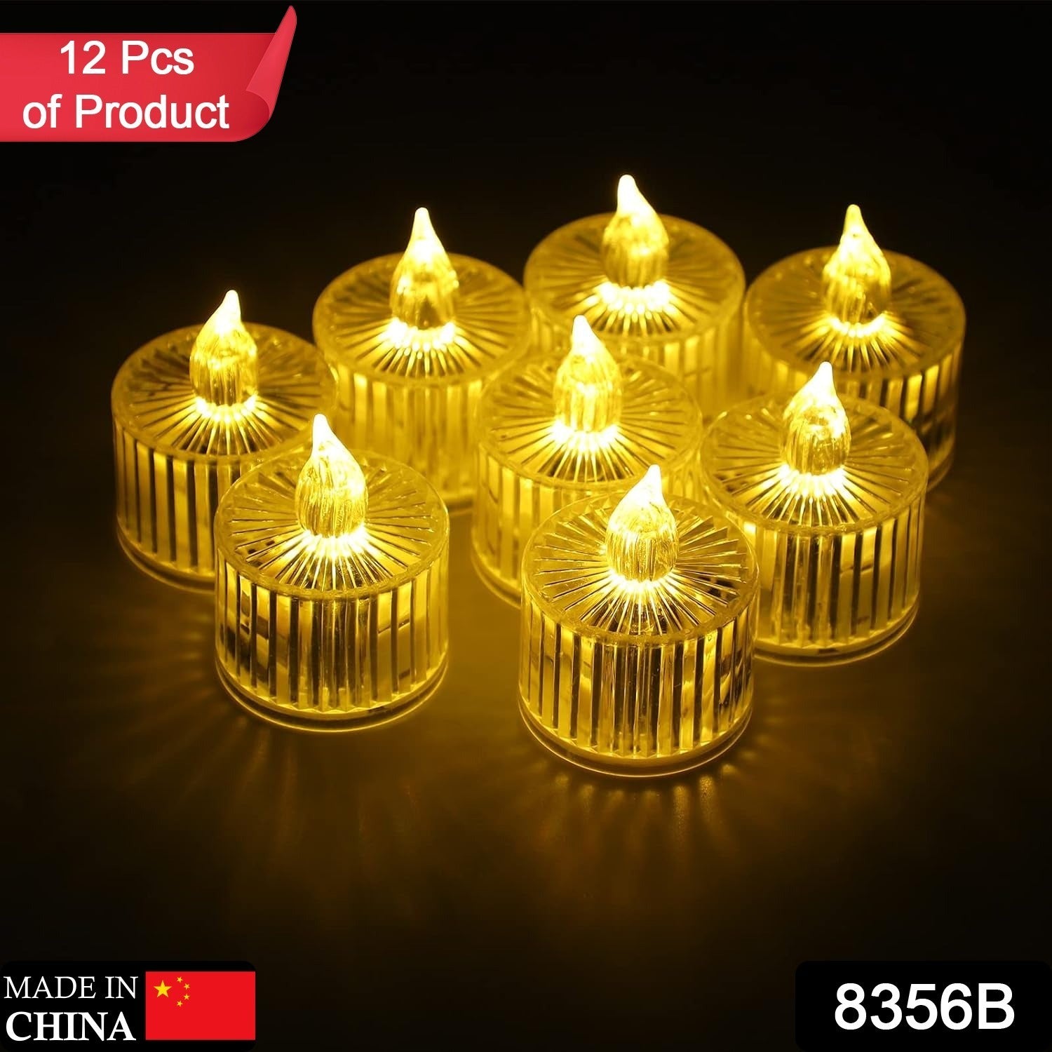 Set of transparent LED tea light candles