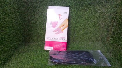 Moisturizing gel socks for softening feet.