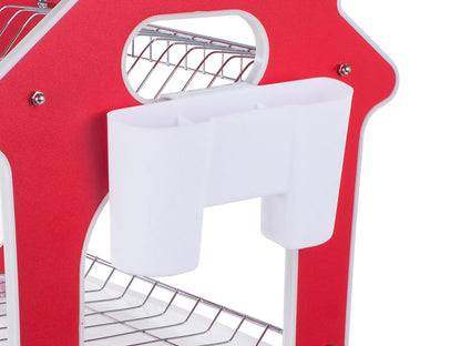 Three-tier dish rack for efficient kitchen storage