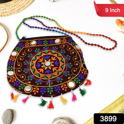 Handcrafted Cotton Embroidered Shoulder Bag / Purse for Girls & women (1 Pc / 9 Inch / Mix Desing)