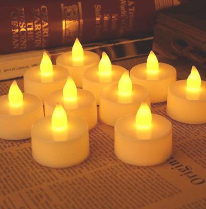 White LED tealight candles for festivals, 24 pcs